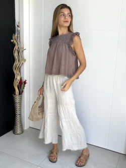Pantalón Lino Crudo - Imagen 3
