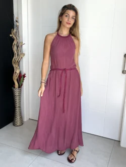 Vestido Halter Berenjena