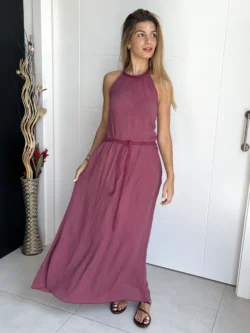 Vestido Halter Berenjena - Imagen 3