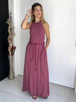 Vestido Halter Berenjena - Imagen 6