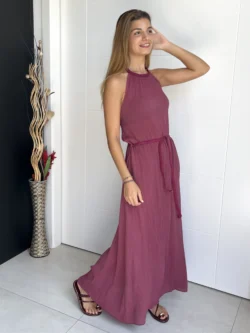 Vestido Halter Berenjena - Imagen 7