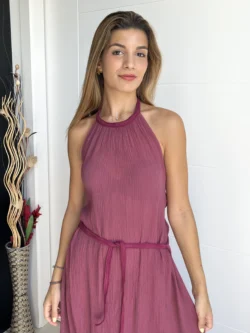 Vestido Halter Berenjena - Imagen 2