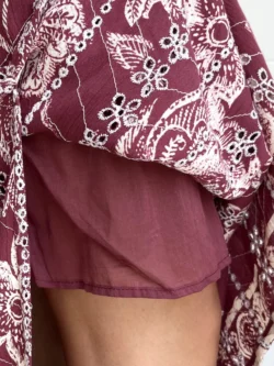 Vestido Tirantes Cruce Flores Berenjena - Imagen 15