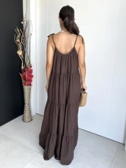 Vestido Boho Bolas Chocolate - Imagen 5