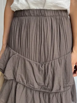 Falda Midi Volantes Chocolate - Imagen 11