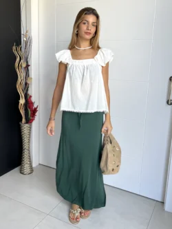 Blusa Tirantes Bordada Crudo - Imagen 4