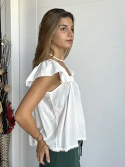 Blusa Tirantes Bordada Crudo - Imagen 6