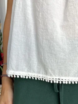 Blusa Tirantes Bordada Crudo - Imagen 8