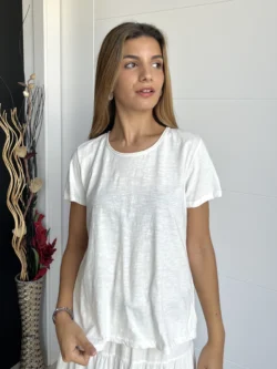 Camiseta Básica Lisa Blanca - Imagen 4
