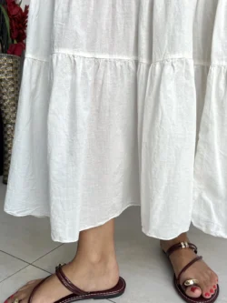 Falda Midi Blanca Cinturón - Imagen 9