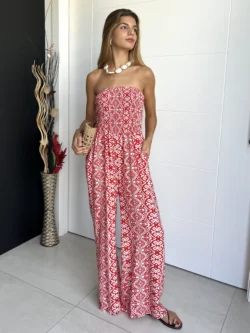 Mono Palabra de Honor Estampado Rojo y Blanco