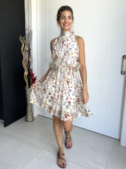 Vestido Corto Halter Flores - Imagen 5