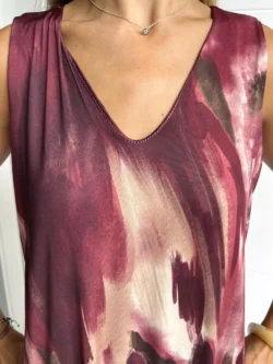 Vestido Tirantes Seda Fría Óleo Burdeos - Imagen 8