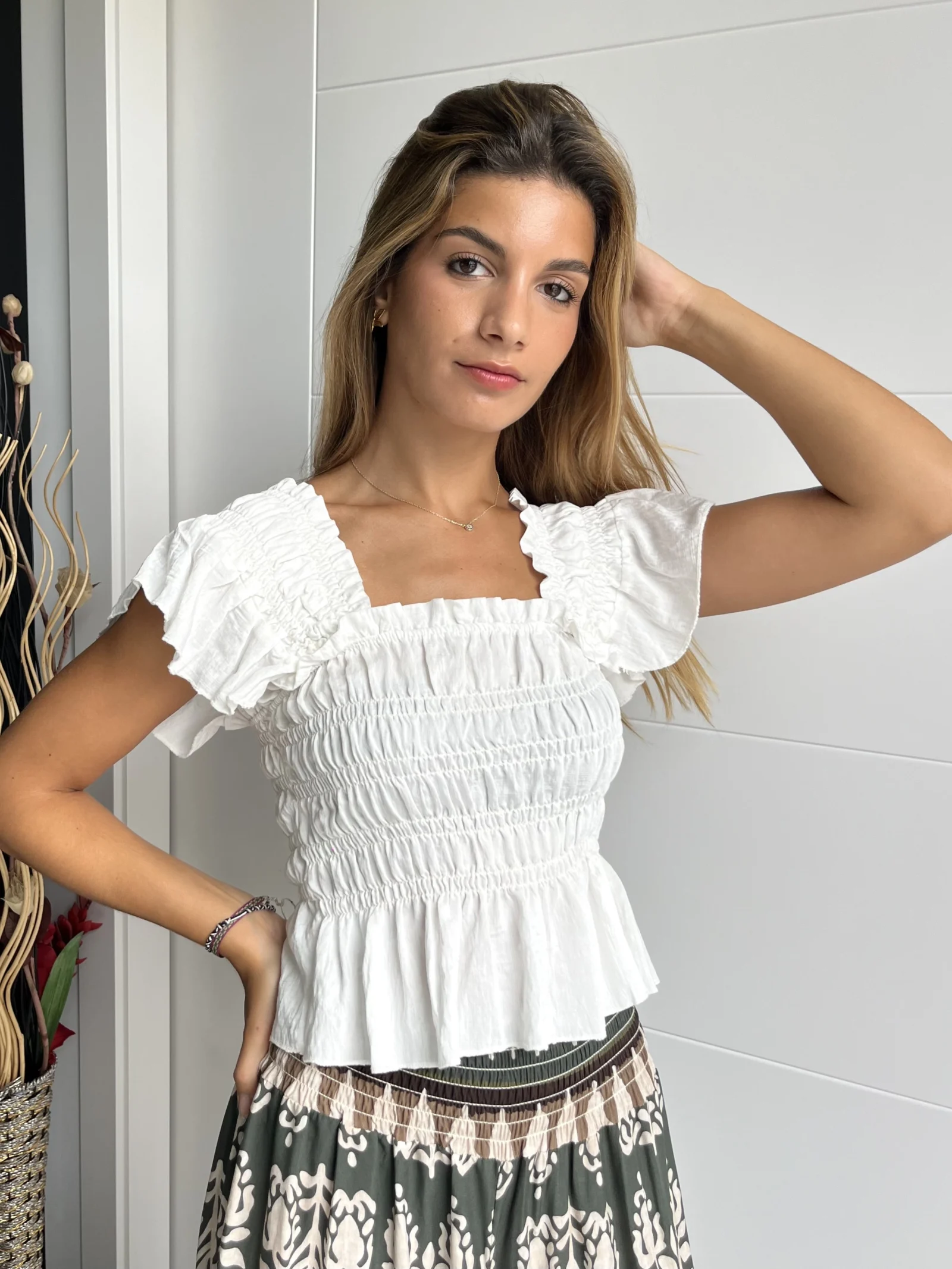 Top Gomas Volantes Blanco