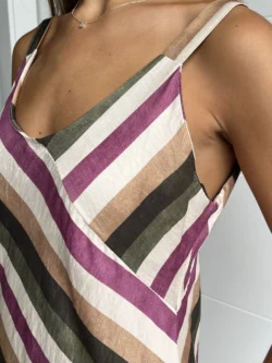 Vestido Midi Asimétrico Rayas Multicolor - Imagen 10