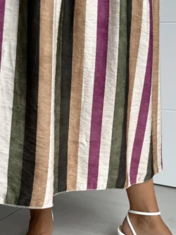 Vestido Midi Asimétrico Rayas Multicolor - Imagen 11