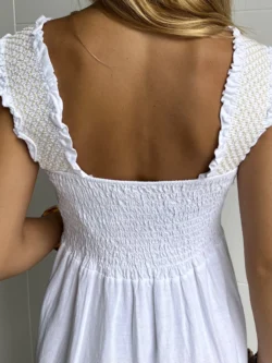 Vestido Midi Tirante Ancho Blanco - Imagen 8