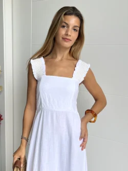 Vestido Midi Tirante Ancho Blanco - Imagen 2