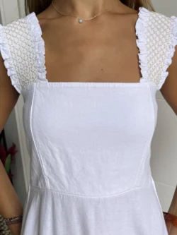 Vestido Midi Tirante Ancho Blanco - Imagen 9