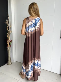 Vestido Tirantes Seda Fría Marrón Difuminado - Imagen 6