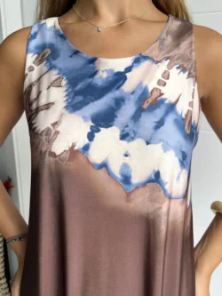 Vestido Tirantes Seda Fría Marrón Difuminado - Imagen 7