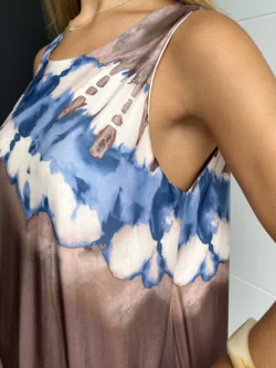 Vestido Tirantes Seda Fría Marrón Difuminado - Imagen 8