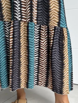 Vestido Midi Tirante Ancho Estampado Multicolor - Imagen 11