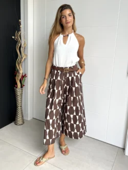 Pantalón Estampado Chocolate Cinturón - Imagen 2