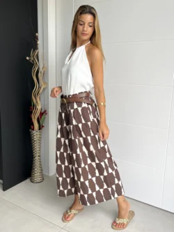 Pantalón Estampado Chocolate Cinturón - Imagen 4