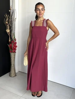 Vestido Midi Tirante Ancho Frambuesa - Imagen 3