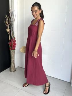 Vestido Midi Tirante Ancho Frambuesa - Imagen 4