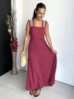 Vestido Midi Tirante Ancho Frambuesa - Imagen 5