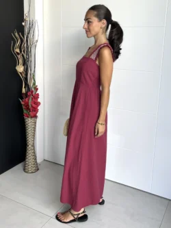 Vestido Midi Tirante Ancho Frambuesa - Imagen 6