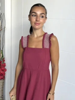 Vestido Midi Tirante Ancho Frambuesa - Imagen 2