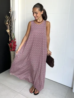 Vestido Tirantes Seda Fría Rombos