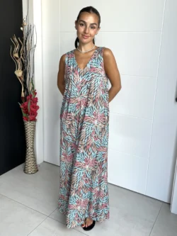 Vestido Tirantes Seda Fría Azulado - Imagen 5