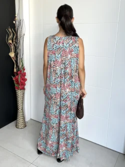 Vestido Tirantes Seda Fría Azulado - Imagen 7
