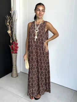 Vestido Tirantes Seda Fría Chocolate - Imagen 4