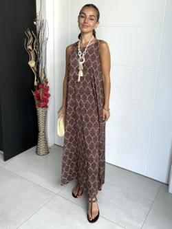Vestido Tirantes Seda Fría Chocolate - Imagen 2