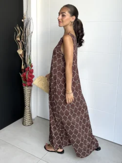 Vestido Tirantes Seda Fría Chocolate - Imagen 6