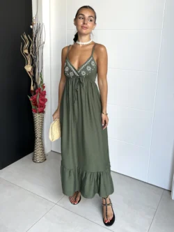 Vestido Tirantes Lazo Verde - Imagen 5