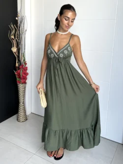 Vestido Tirantes Lazo Verde - Imagen 3