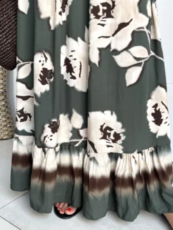 Vestido Playero Estampado Verde Oliva - Imagen 12