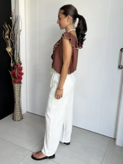 Pantalón Lino Crema - Imagen 5