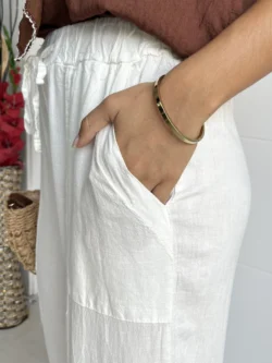 Pantalón Lino Crema - Imagen 7