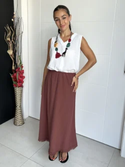 Blusa Blanca Cuello Mao - Imagen 2