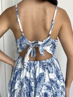 Vestido Tirantes Corto Flores Azul - Imagen 10