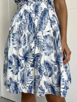Vestido Tirantes Corto Flores Azul - Imagen 9