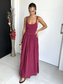 Vestido Lazo Burdeos