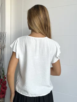 Blusa Bordada Cordón Blanca - Imagen 6